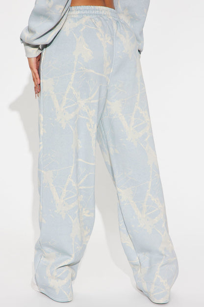 Kendall Washed Fleece Lounge Pant - Light Blue