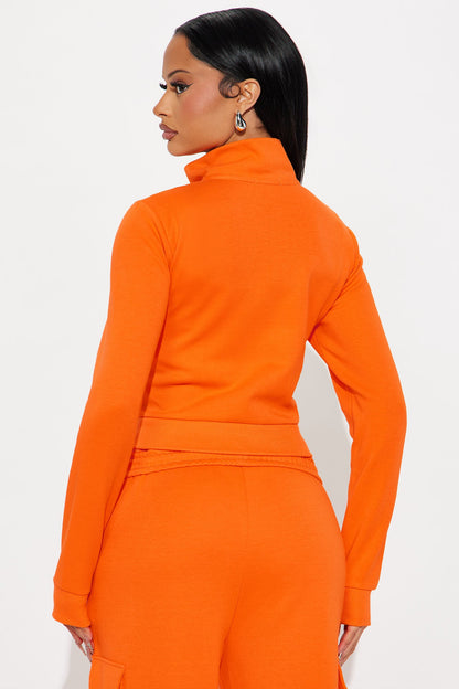 Makayla Sweatshirt Zip Up - Orange