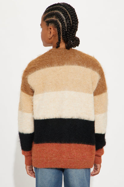 Mini Chestnut Mohair Sweater Cardigan - Multi Color