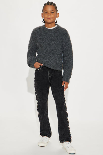 Mini Slim Grindin Studded Jean - Black Wash