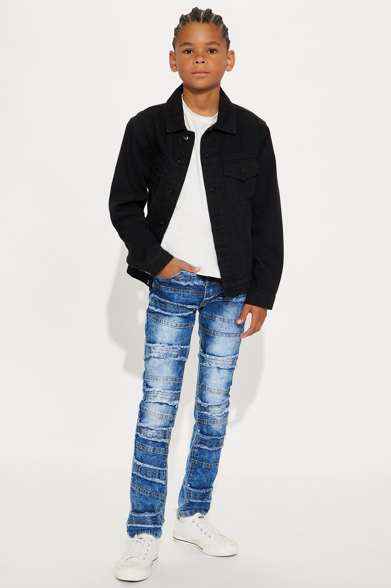 Mini Benjamin Distressed Skinny Jeans - Medium Wash