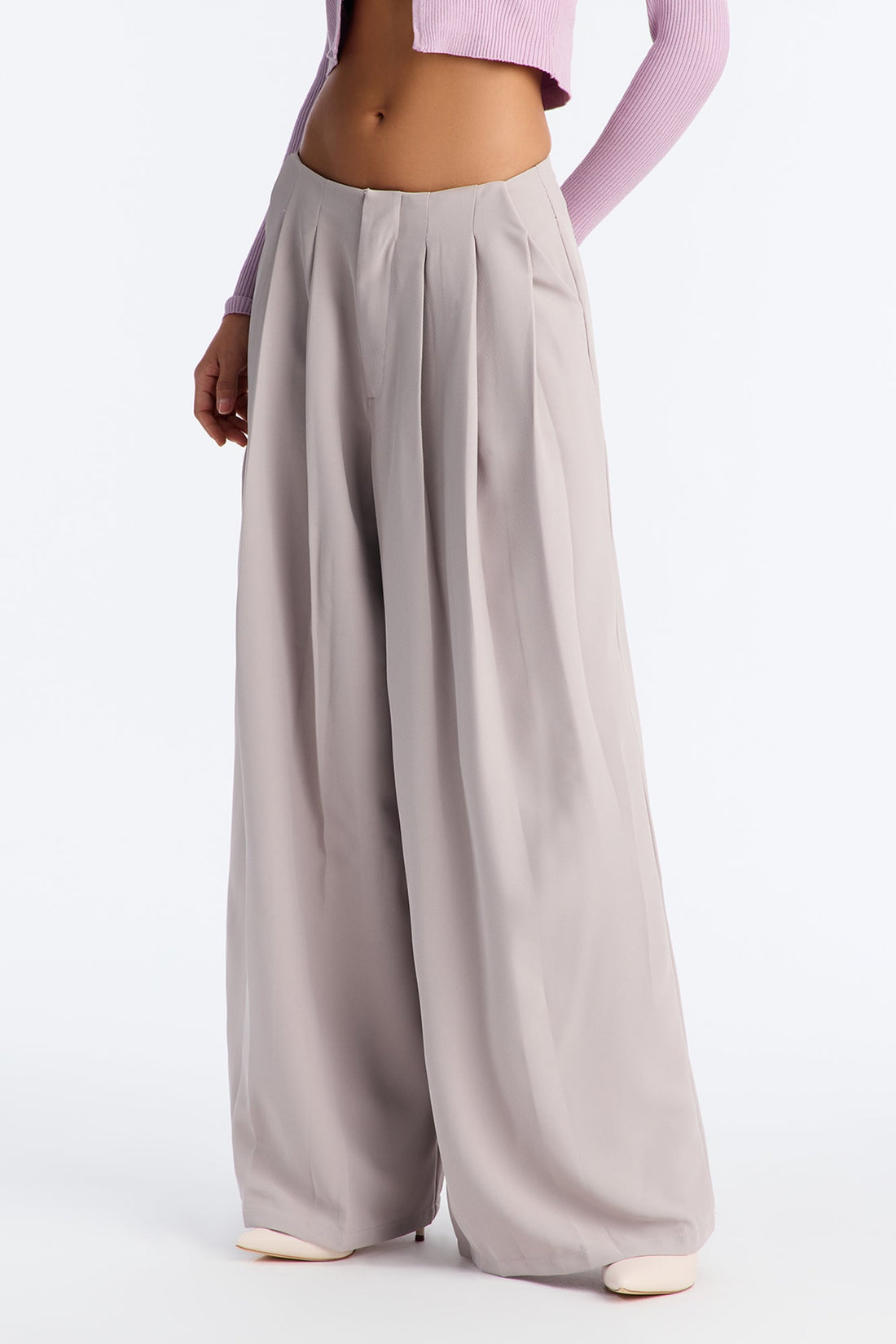 Blaire Wide Leg Trouser - Grey