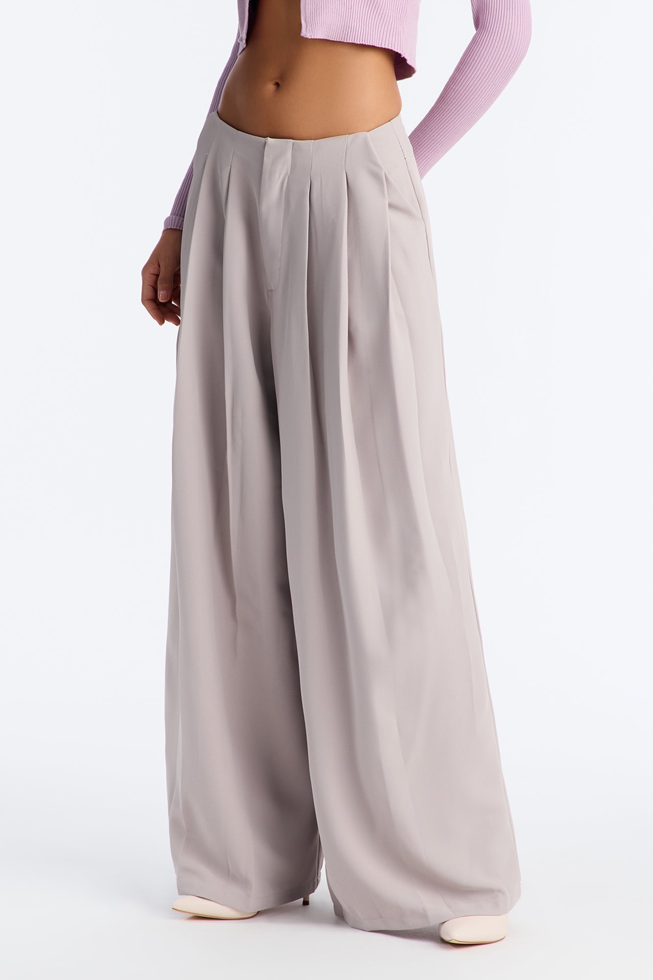 Blaire Wide Leg Trouser - Grey