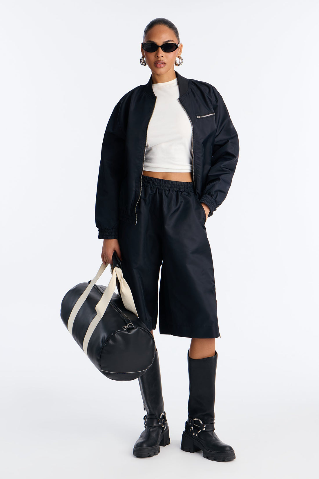 Emerson Jacket Short Set - Black
