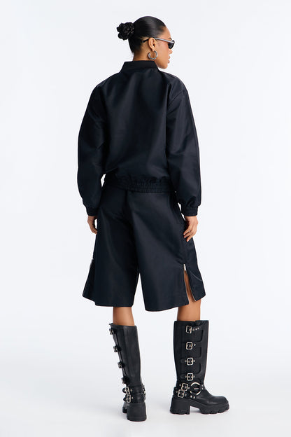 Emerson Jacket Short Set - Black