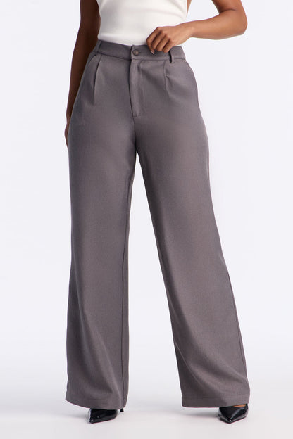 Rene Wide Leg Trouser Pant 32″ - Charcoal