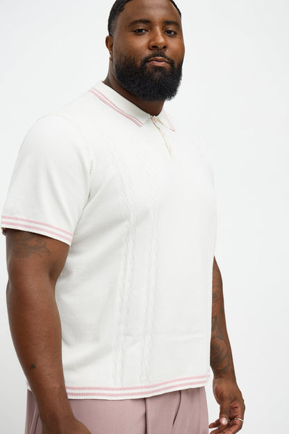 The Regent Polo Sweater - Pink/combo