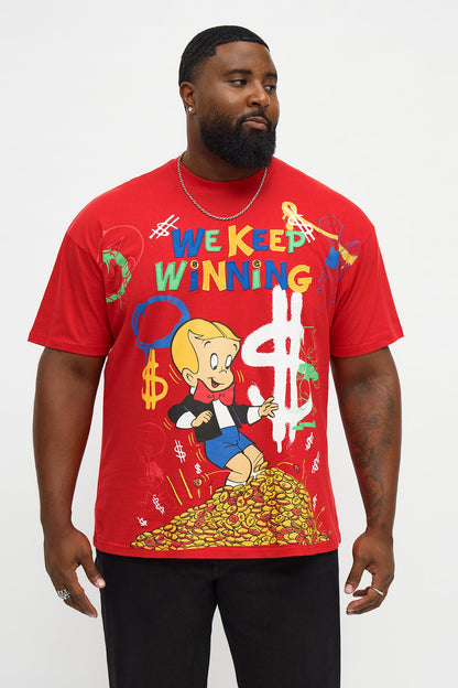 Richie Rich We Keep Winning Short Sleeve Tee - Red