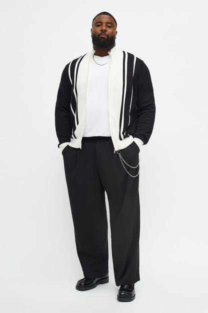 Ashford Zip Up Sweater - Black/combo