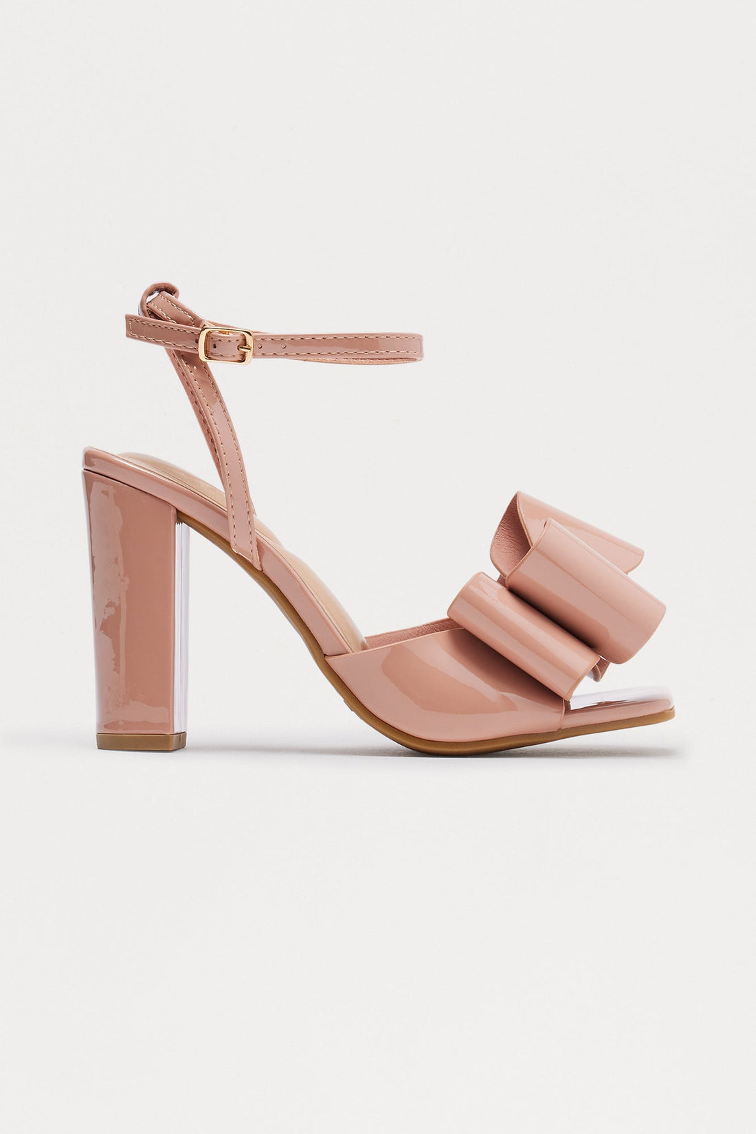 Maude Bow Ankle Strap Heels - Nude