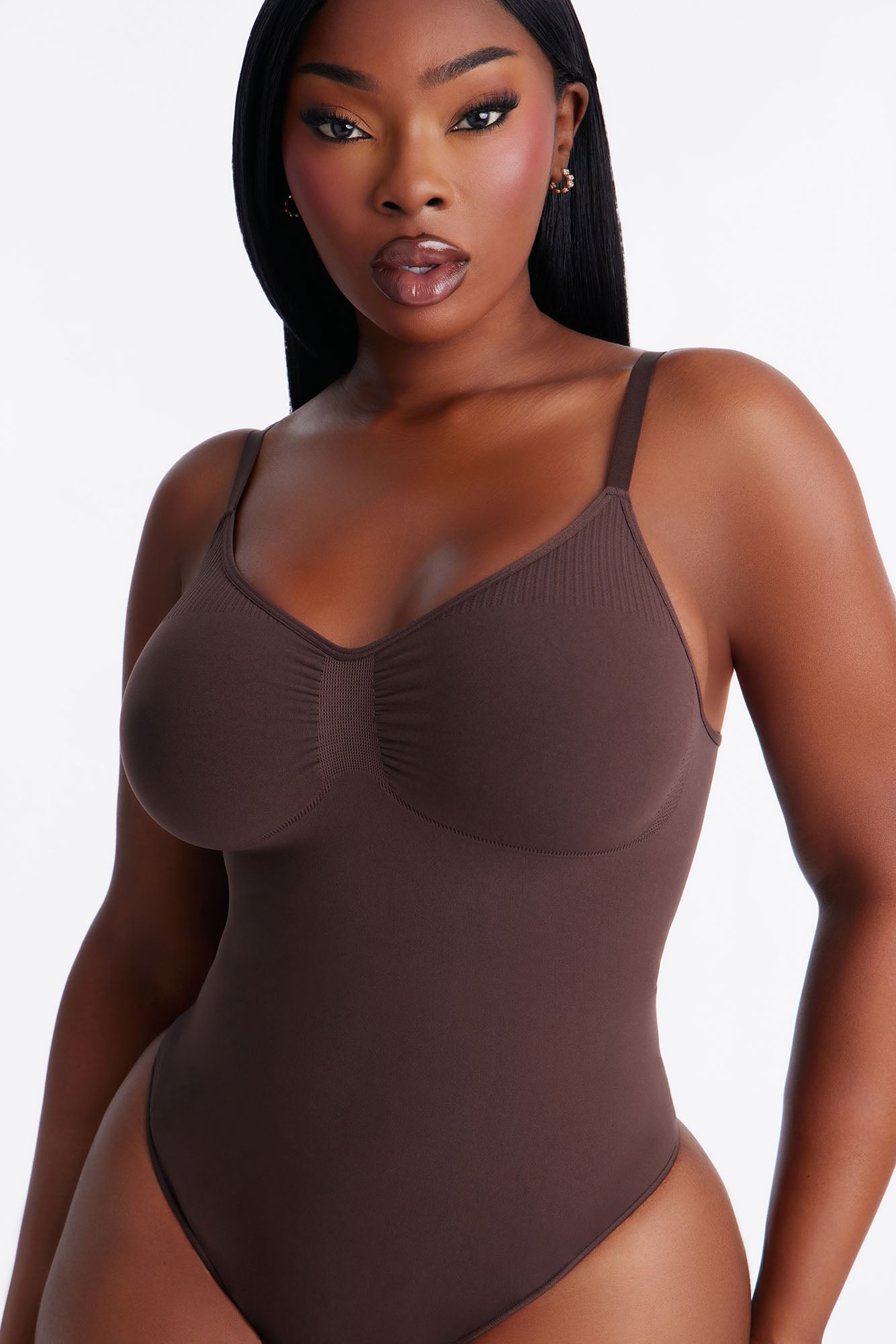 Nova Sculpt Seamless Strong Compression Low Back Thong Bodysuit - Coco