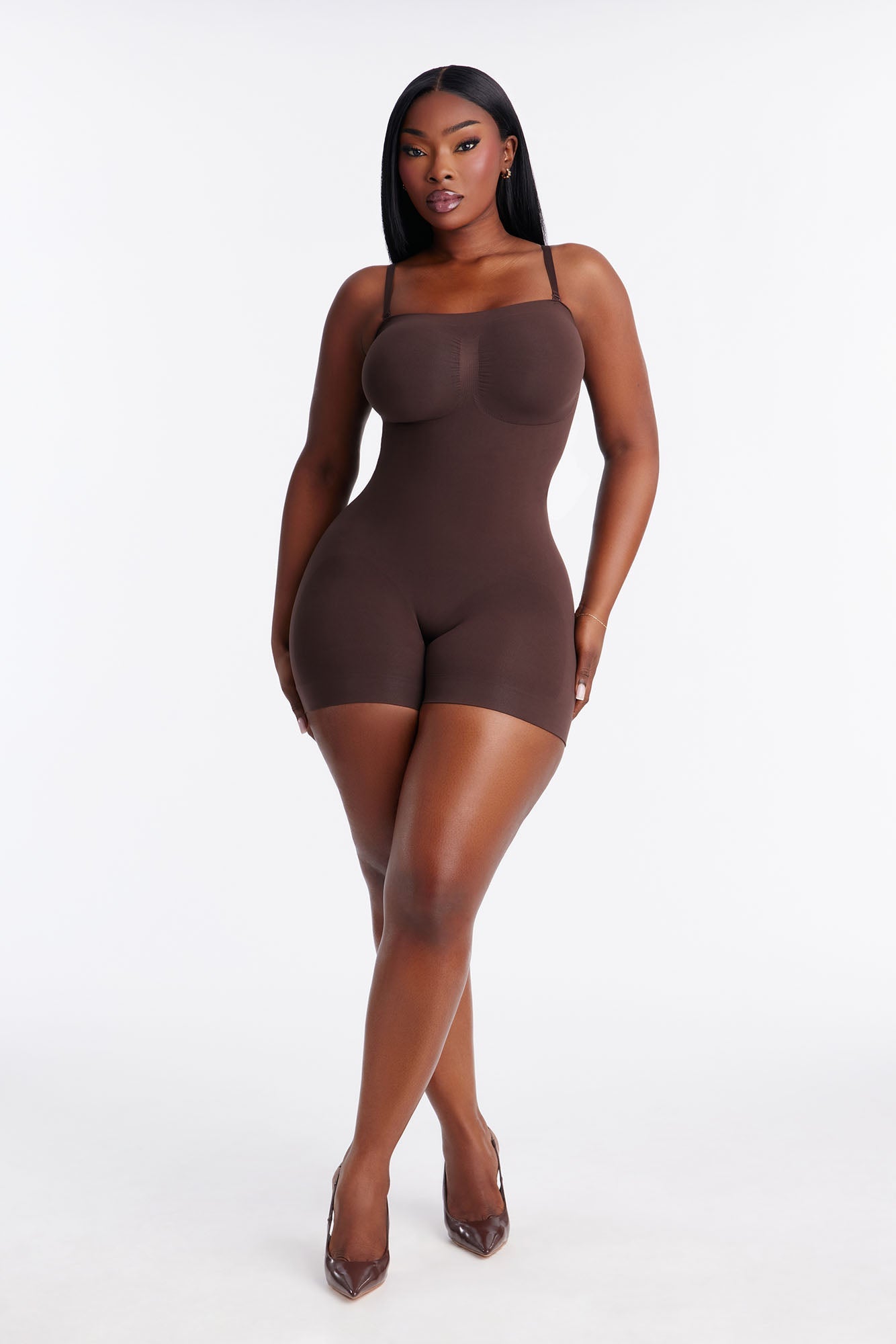 Nova Sculpt Seamless Strong Compression Strapless Shortie Bodysuit - Coco