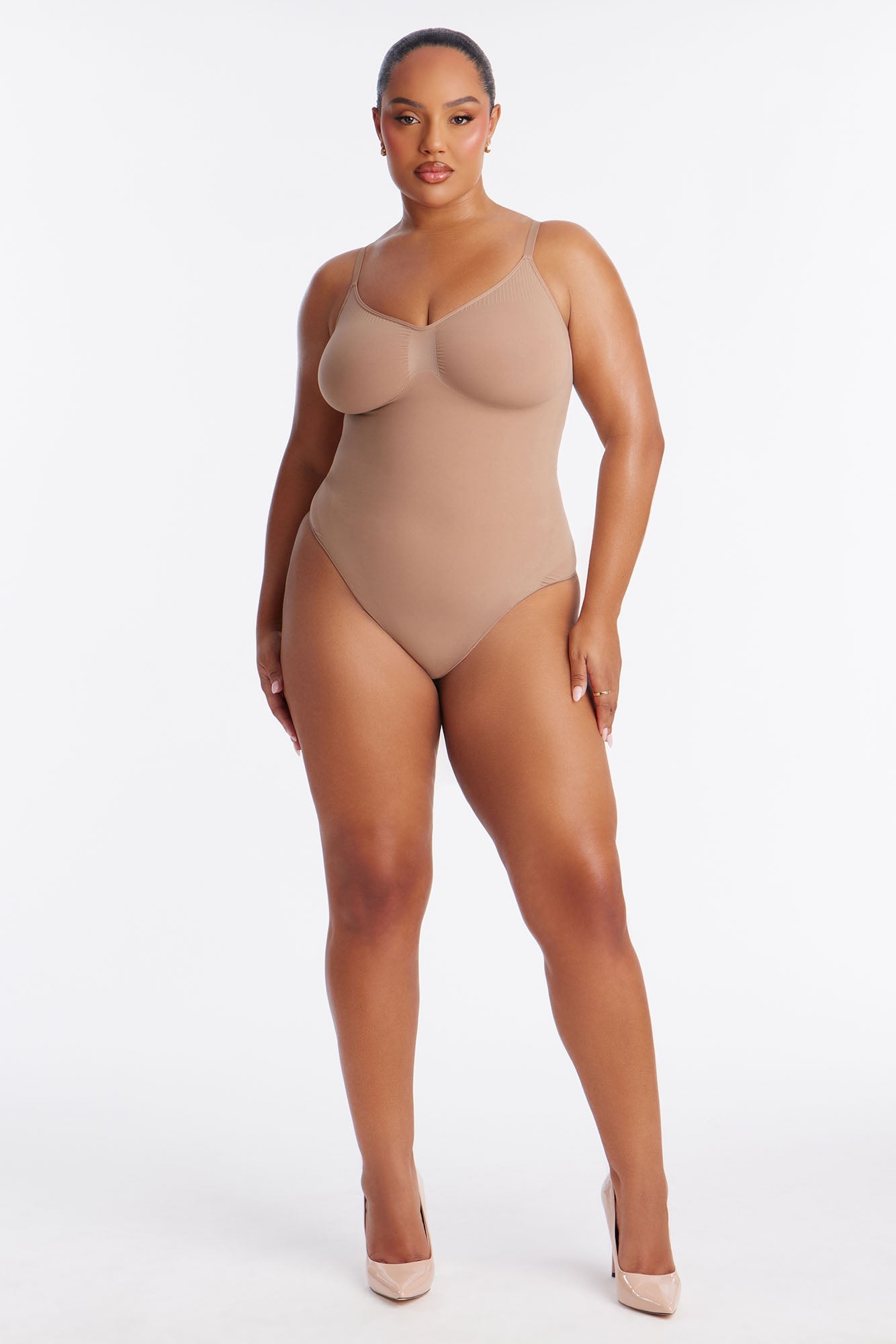 Nova Sculpt Seamless Strong Compression Thong Bodysuit - Nude