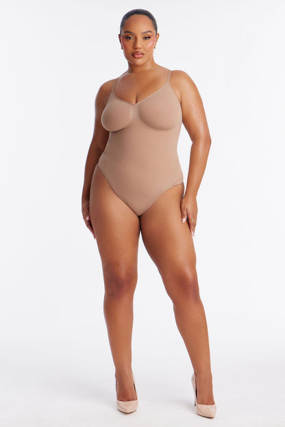 Nova Sculpt Seamless Strong Compression Thong Bodysuit - Nude