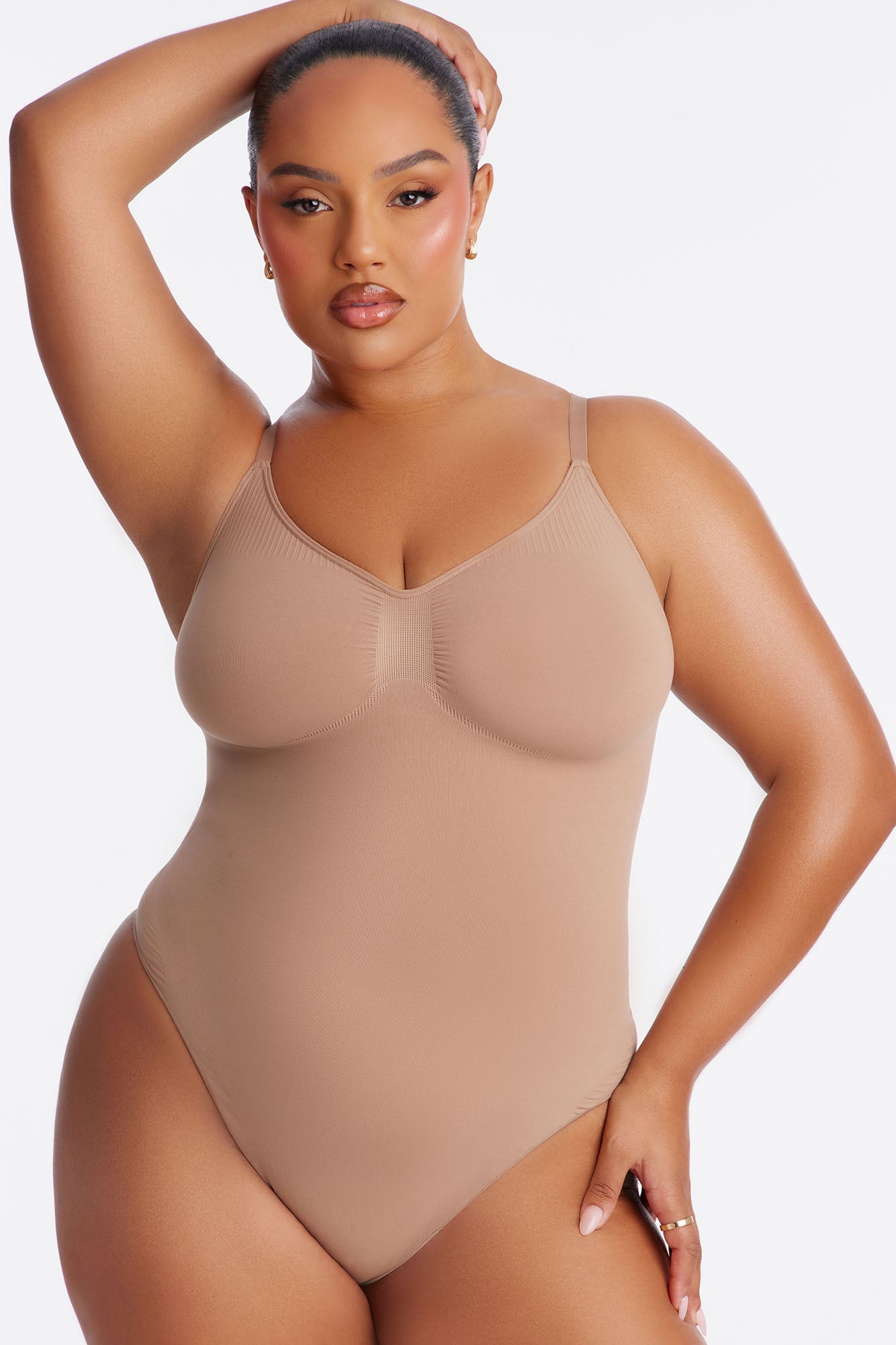 Nova Sculpt Seamless Strong Compression Thong Bodysuit - Nude