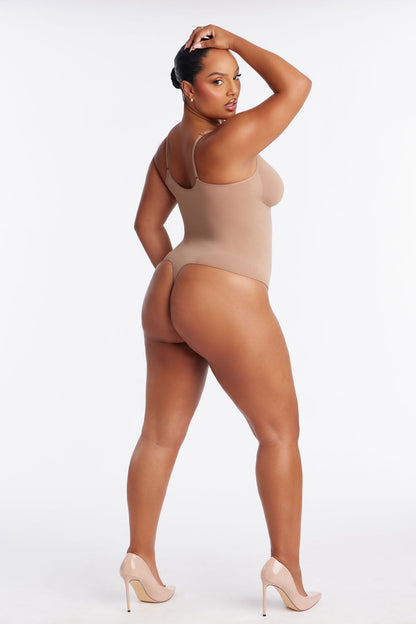 Nova Sculpt Seamless Strong Compression Thong Bodysuit - Nude