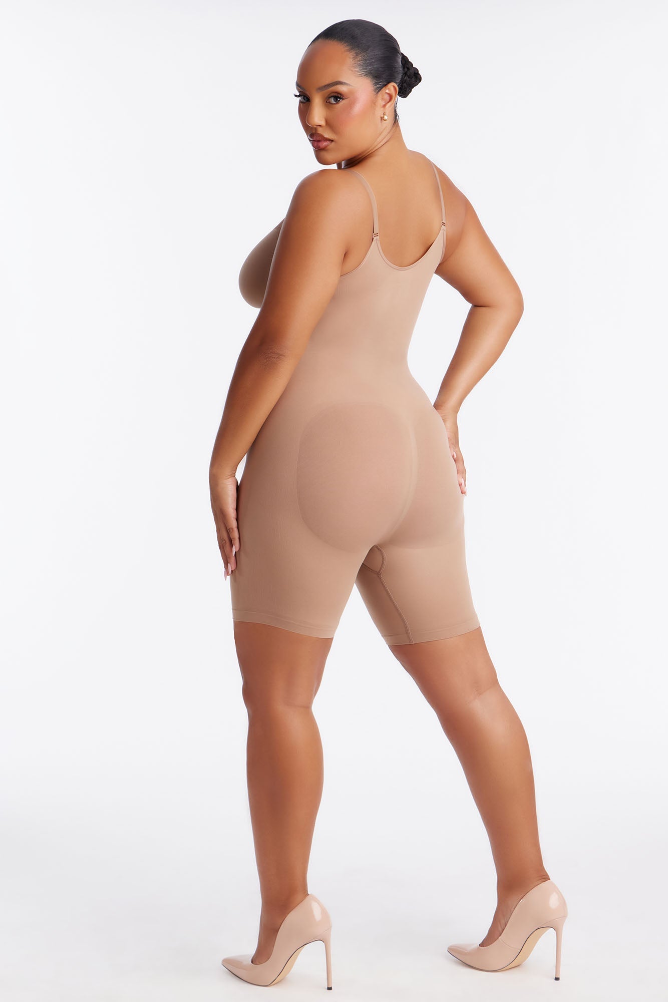Nova Sculpt Seamless Strong Compression Thigh Shaping Bodysuit - Nude