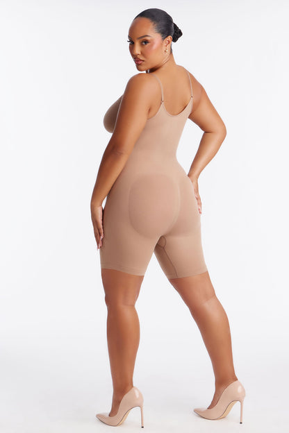 Nova Sculpt Seamless Strong Compression Thigh Shaping Bodysuit - Nude