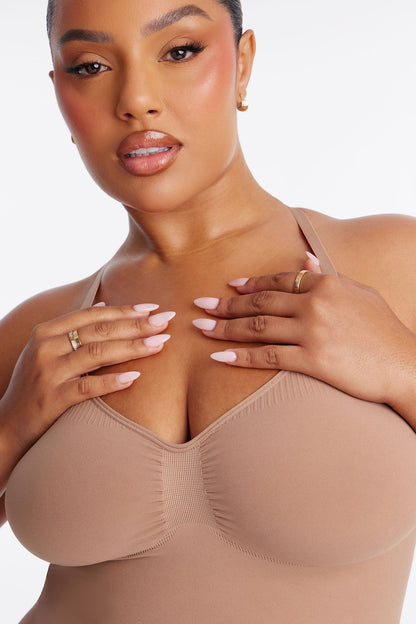 Nova Sculpt Seamless Strong Compression Low Back Thigh Shaping Bodysuit - Nude