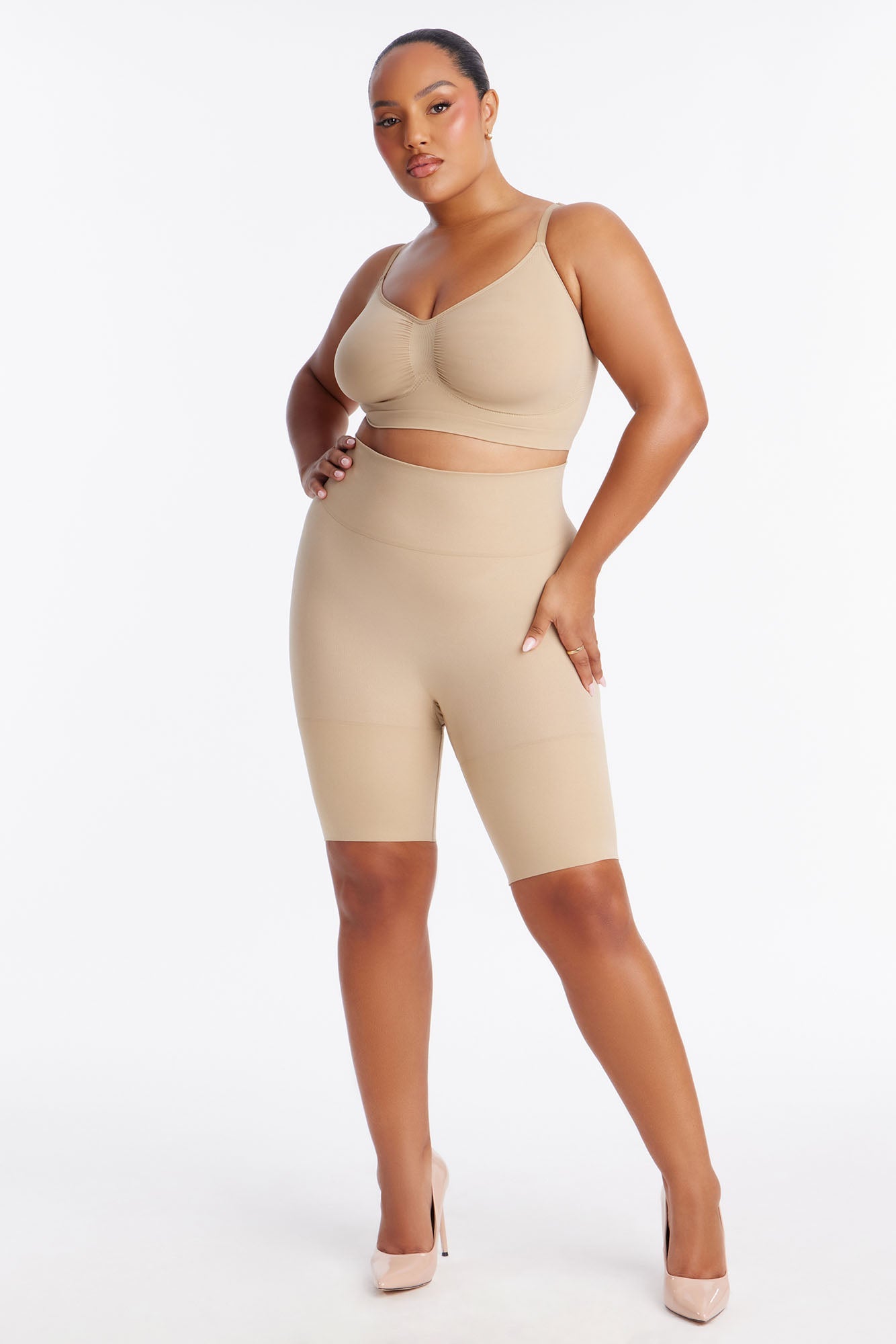 Nova Sculpt Seamless Strong Compression Butt Lifting Thigh Shaper - Sand