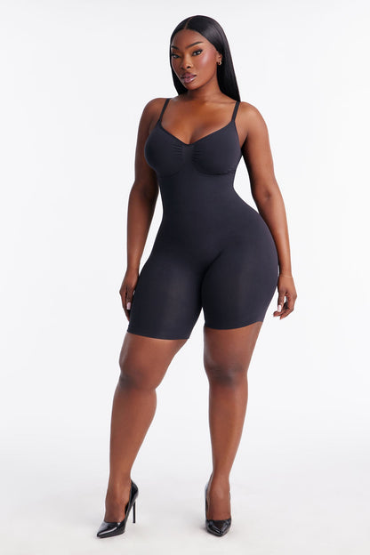 Nova Sculpt Seamless Strong Compression Thigh Shaping Bodysuit - Black
