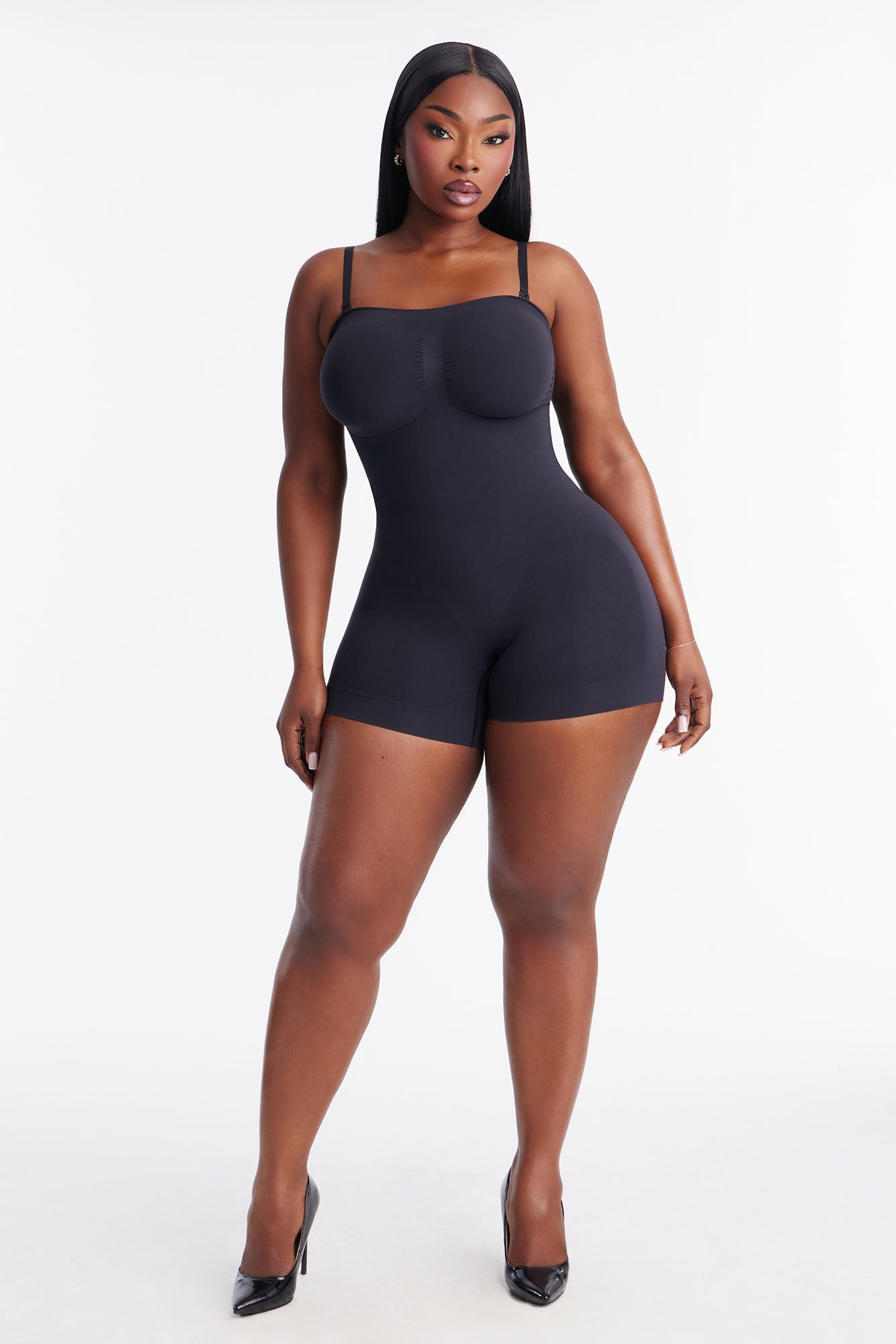 Nova Sculpt Seamless Strong Compression Strapless Shortie Bodysuit - Black