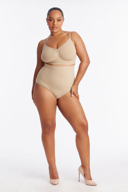 Nova Sculpt Seamless Strong Compression Mid Waist Brief - Sand