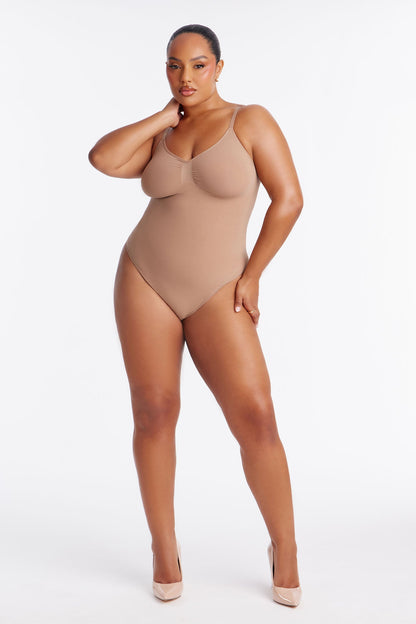 Nova Sculpt Seamless Strong Compression Low Back Thong Bodysuit - Nude