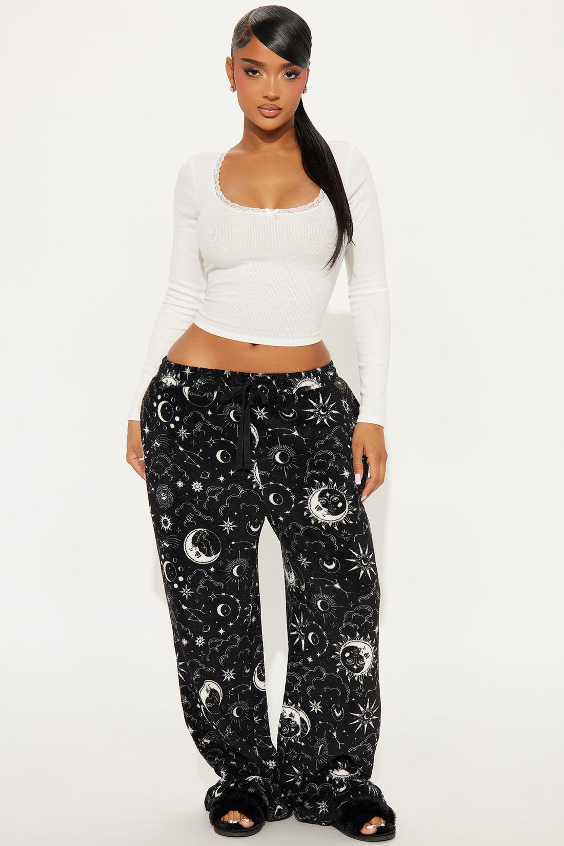 Night Skies Plush PJ Pant - Black