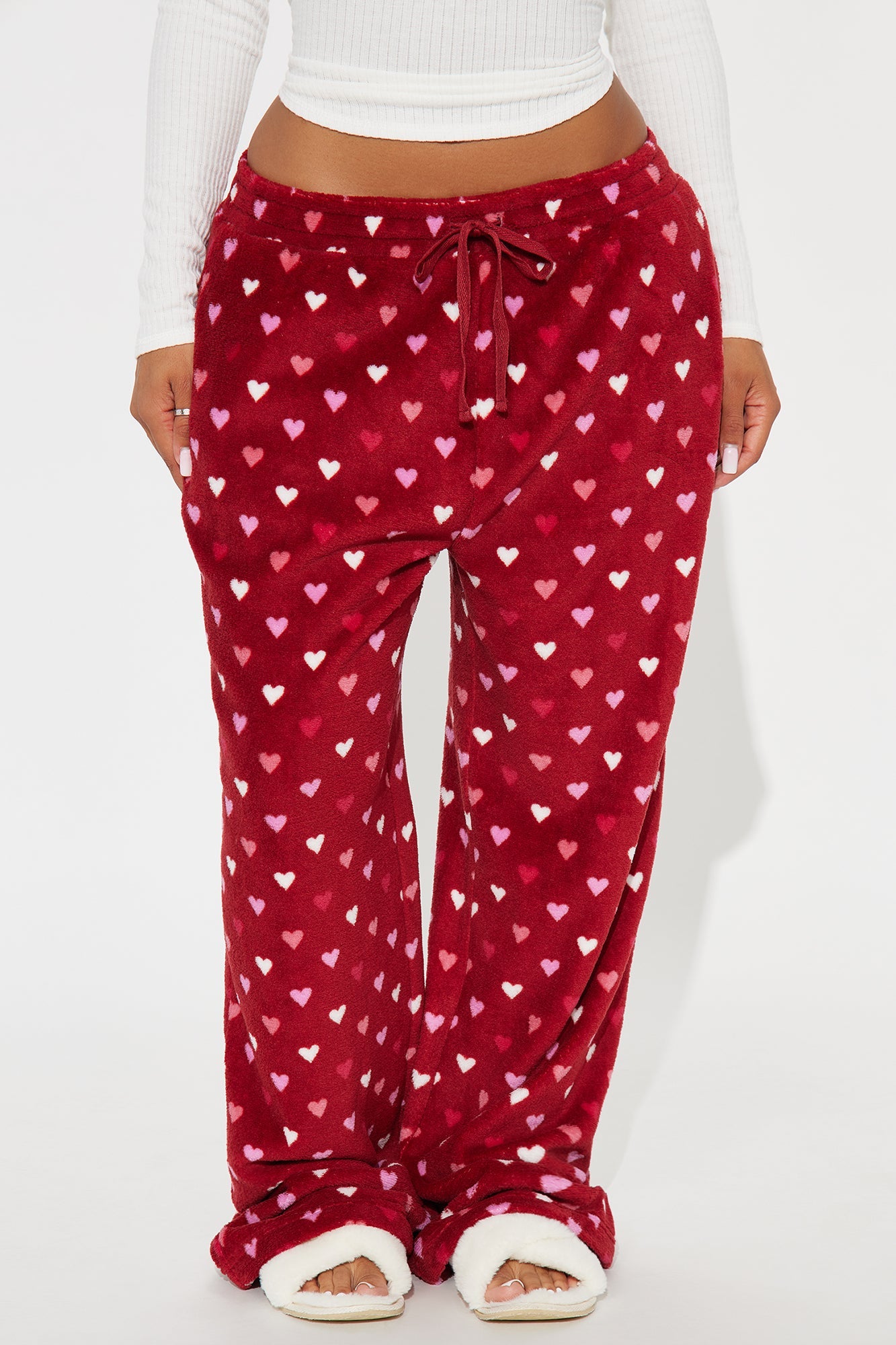 My Sweetheart Plush PJ Jogger - Burgundy/combo