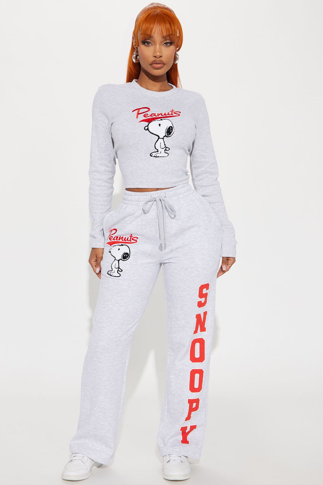 Snoopy Peanuts Wide Leg Pant - Heather Grey