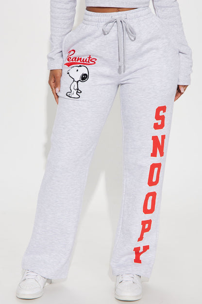 Snoopy Peanuts Wide Leg Pant - Heather Grey