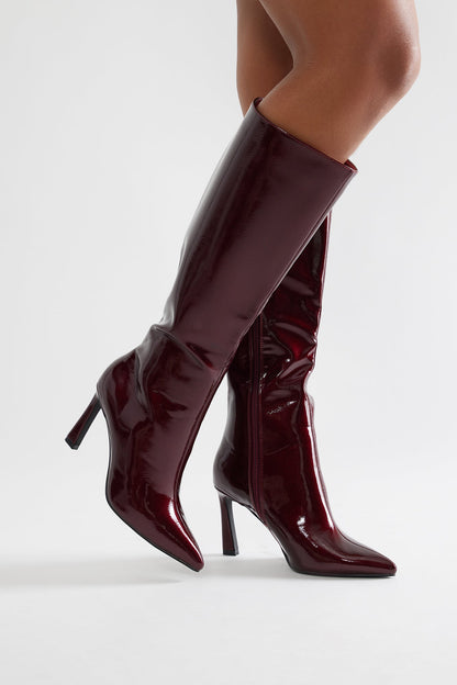 Delphi Knee High Boots - Burgundy