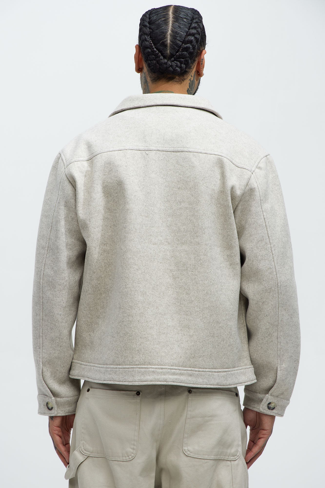 Dalton Faux Wool Jacket - Oatmeal