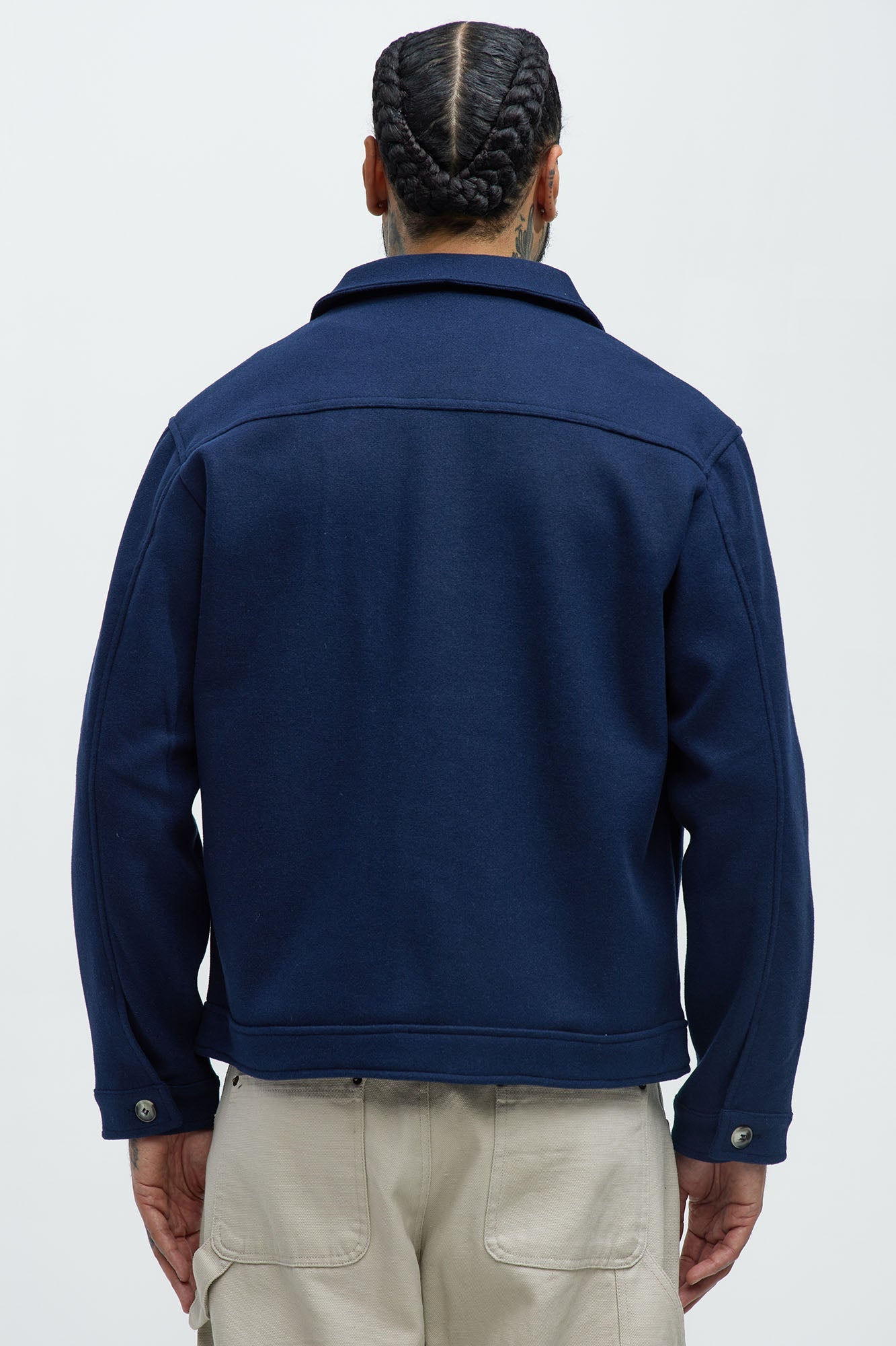 Dalton Faux Wool Jacket - Navy