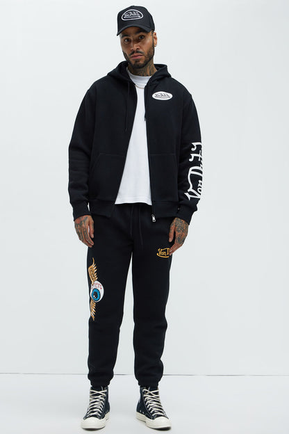 Von Dutch Gold Wings Hoodie - Black