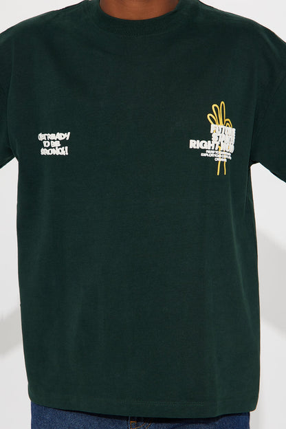 Mini Future Starts Right Now Front/Back Short Sleeve Tee - Hunter Green
