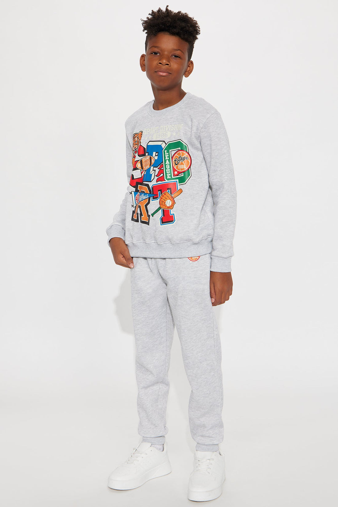 Mini Sport Jogger Pant Set - Heather Grey