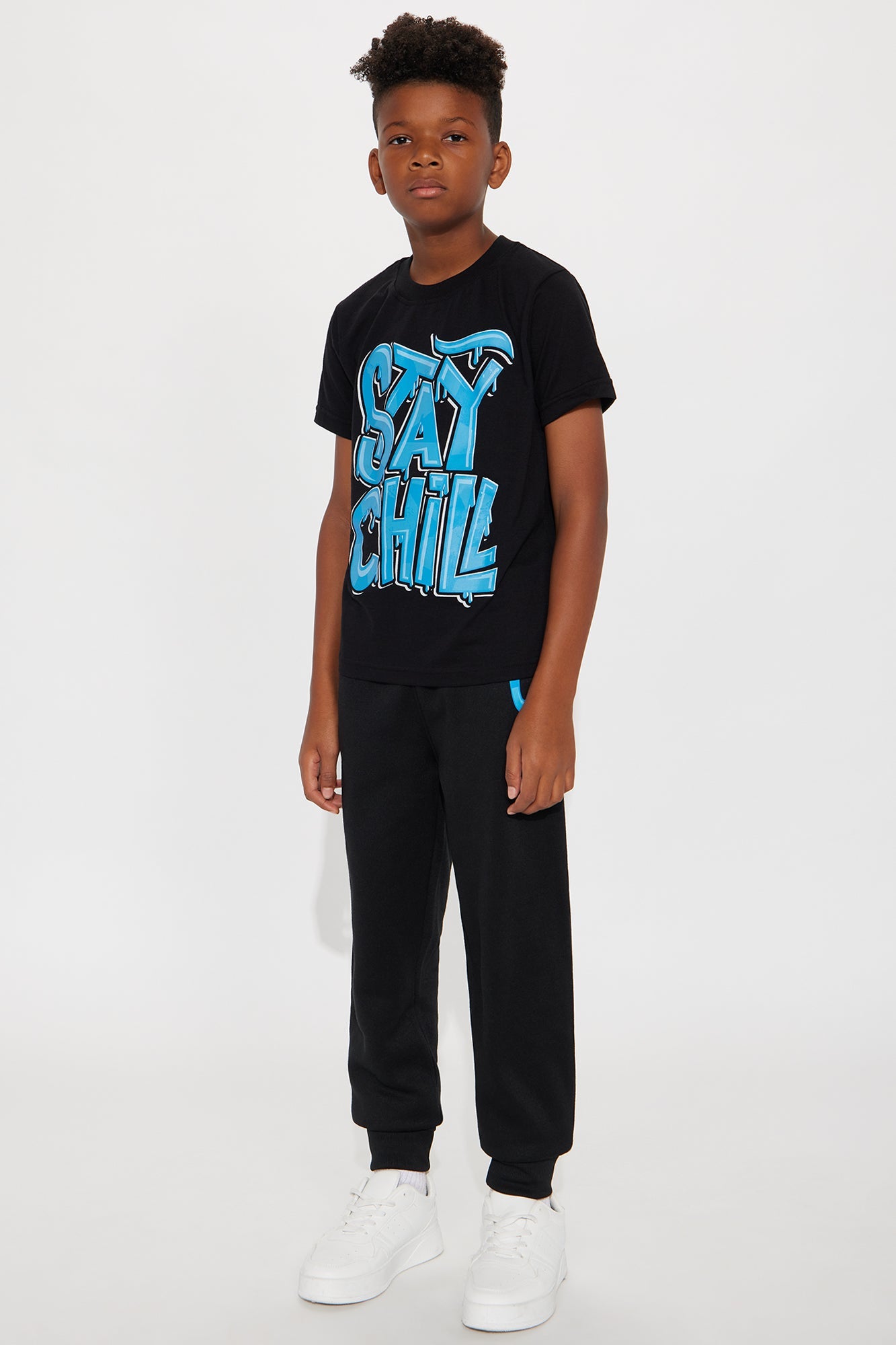 Mini Stay Chill Jogger Pant Set - Black
