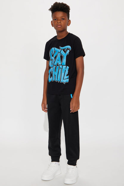 Mini Stay Chill Jogger Pant Set - Black