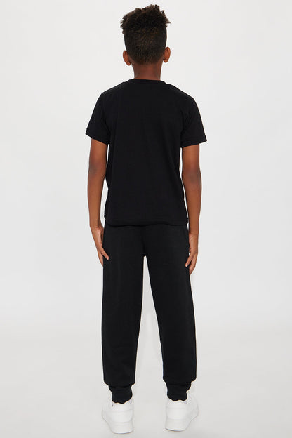 Mini Stay Chill Jogger Pant Set - Black
