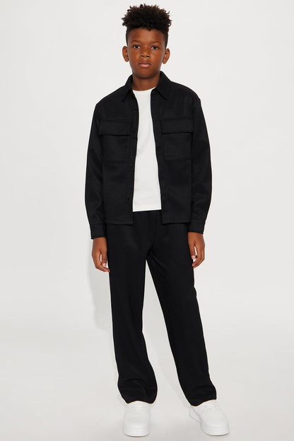 Mini Show Up Baggy Elastic Waist Pant - Black