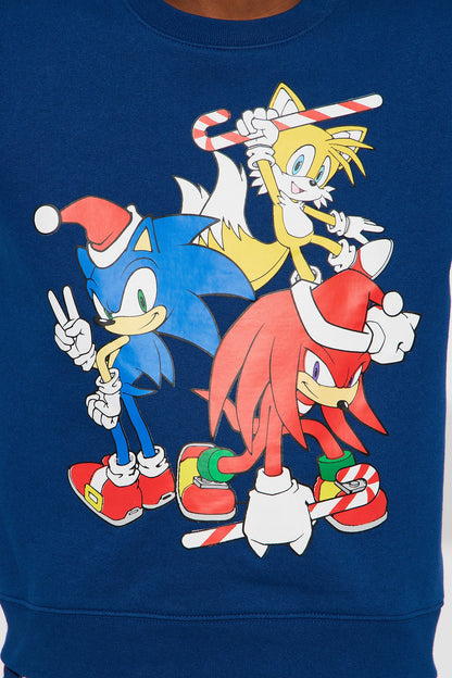 Mini Sonic And Friends Happy Holidays Jogger Pant Set - Navy
