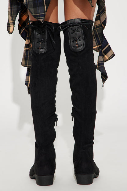 Mini Katie Over The Knee Boots - Black