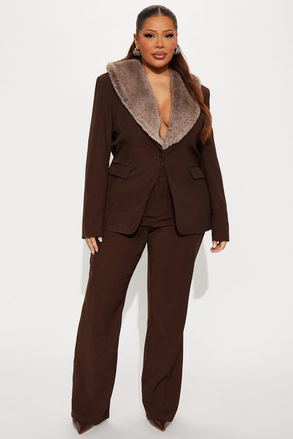 Night Out On The Town Straight Leg Trouser Pant 32″ - Brown