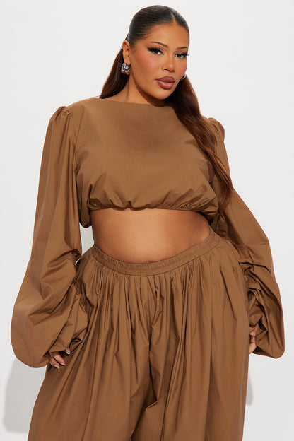 On Cloud Fine Balloon Pant Set - Mocha
