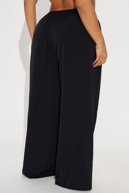 Cara Mid Rise Wide Leg Pant 32″ - Black
