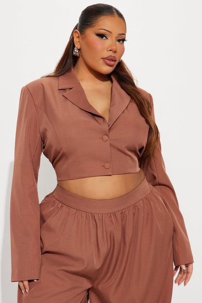 Bianka Blazer Balloon Pant Set - Rust