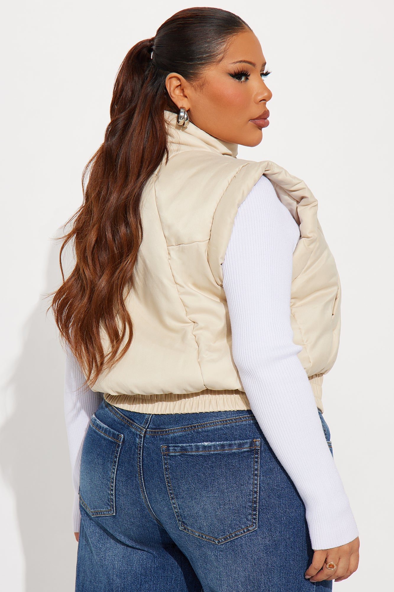 Cabin Cutie Puffer Vest - Beige