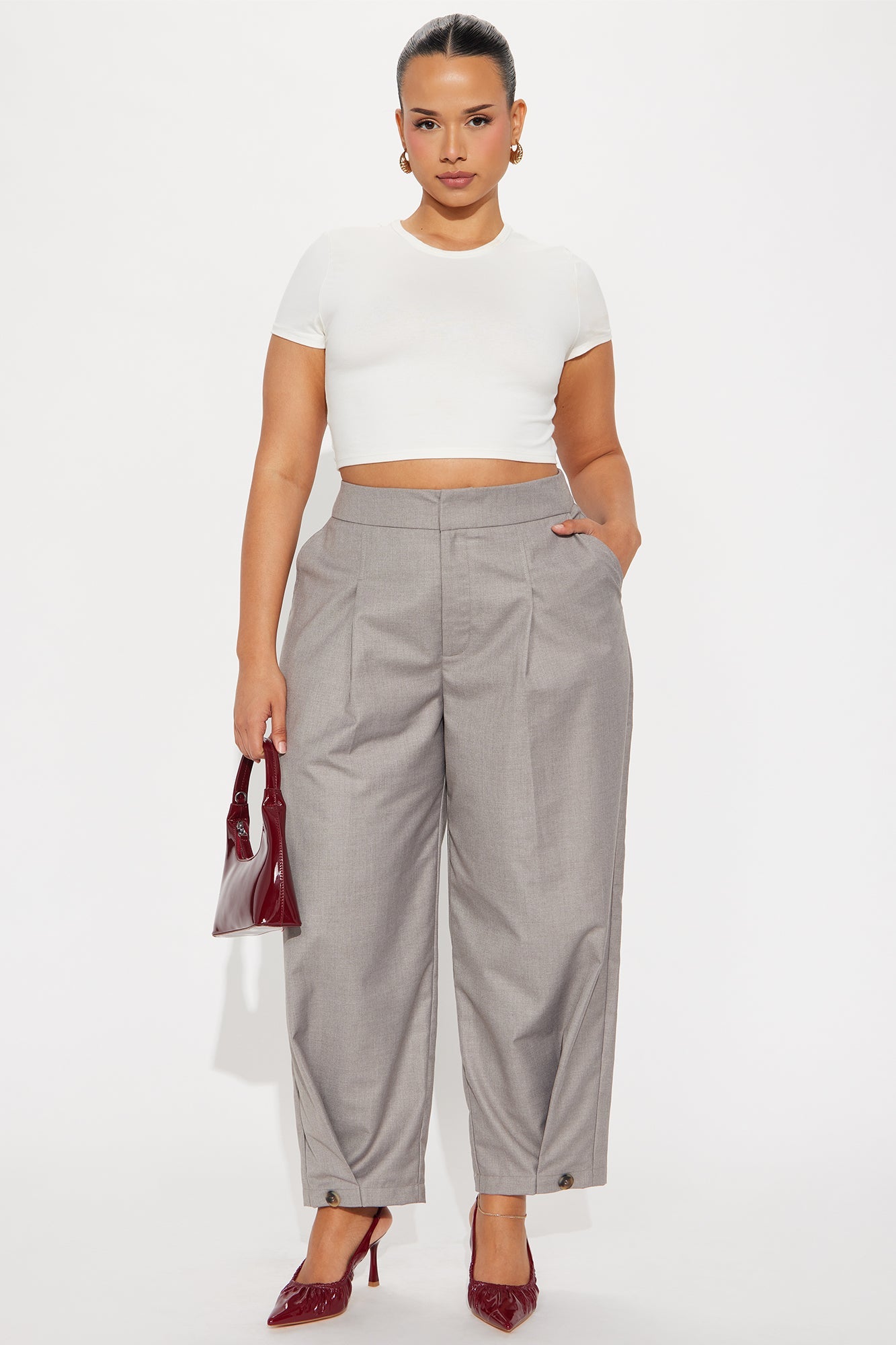 Business Only Balloon Leg Trousers - Grey